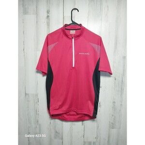 Endura Cycling Jersey Adult Large Red Black 1/2 Zip Pockets